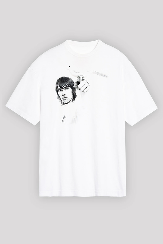 Lan Brown Baskılı Beyaz Unisex Oversize Tişört - Tshirt