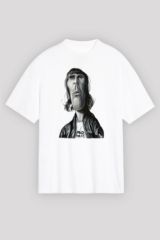 Lan Brown Baskılı Beyaz Unisex Oversize Tişört - Tshirt