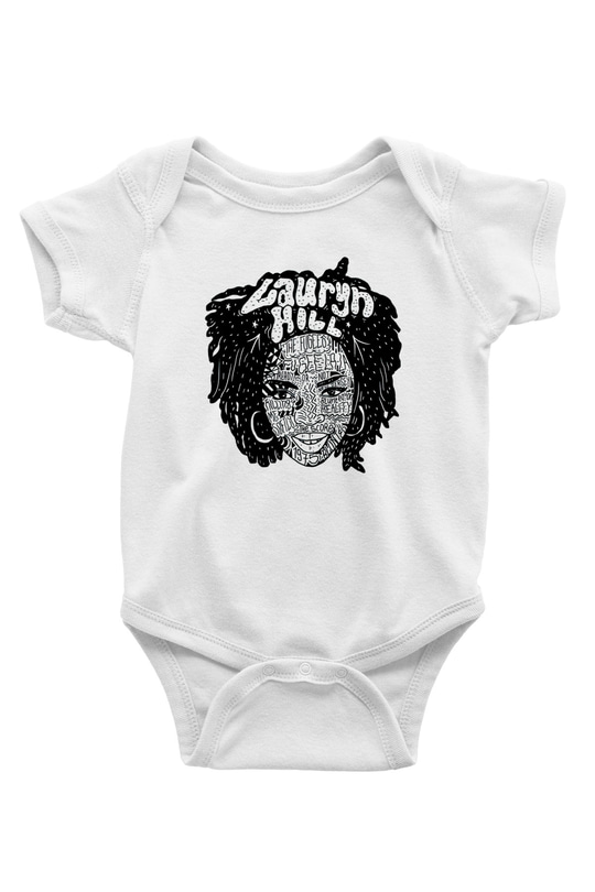 Lauryn Hill Baskılı Beyaz Unisex Bebek Body - Zıbın