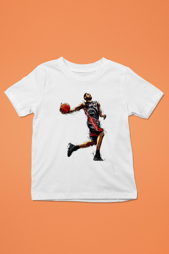 Lebron James Baskılı Beyaz Unisex Beyaz Çocuk Tişört - Tshirt