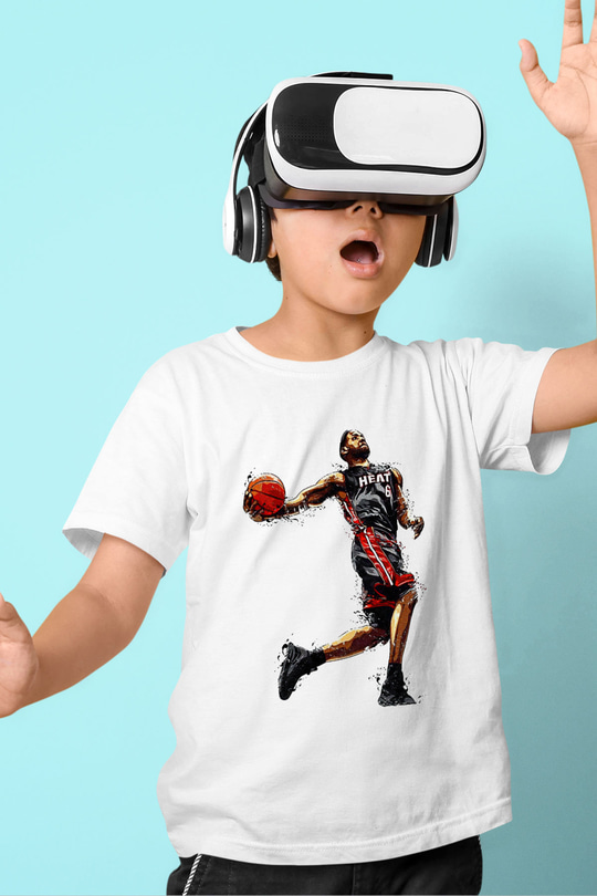 Lebron James Baskılı Beyaz Unisex Beyaz Çocuk Tişört - Tshirt