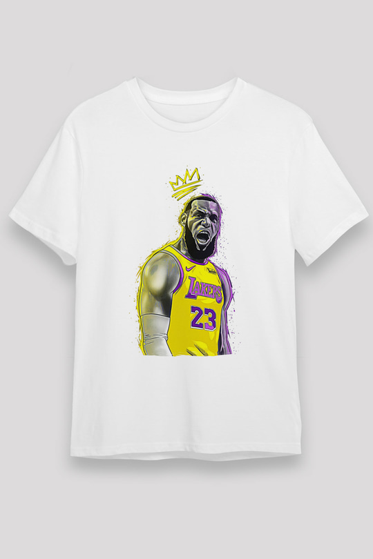 Lebron James Baskılı Unisex Beyaz Tişört - Tshirt