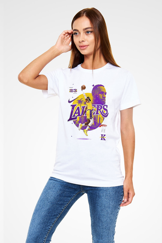 Lebron James Baskılı Unisex Beyaz Tişört - Tshirt