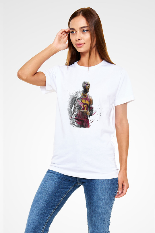 Lebron James Baskılı Unisex Beyaz Tişört - Tshirt