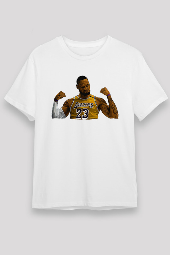 Lebron James Baskılı Unisex Beyaz Tişört - Tshirt