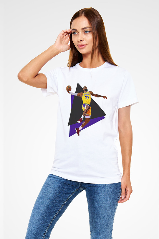 Lebron James Baskılı Unisex Beyaz Tişört - Tshirt