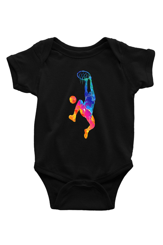 Lebron James Baskılı Unisex Siyah Bebek Body - Zıbın