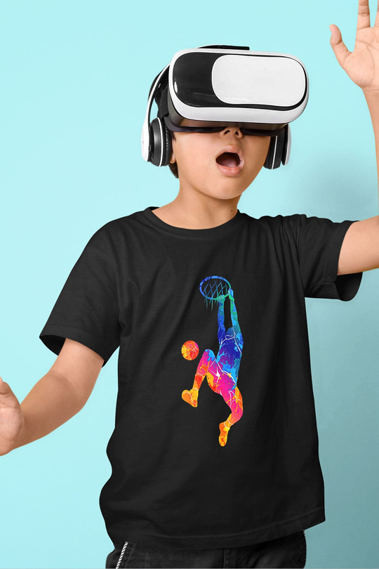 Lebron James Baskılı Unisex Siyah Çocuk Tişört - Tshirt