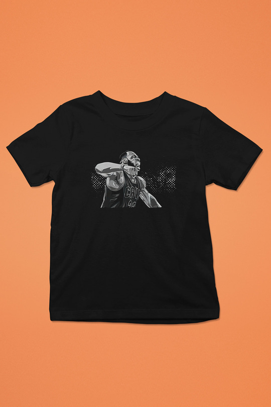 Lebron James Baskılı Unisex Siyah Çocuk Tişört - Tshirt
