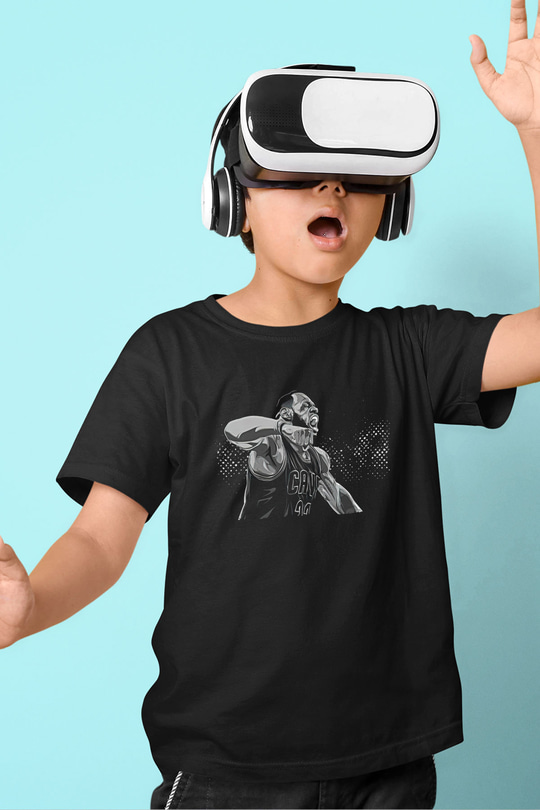 Lebron James Baskılı Unisex Siyah Çocuk Tişört - Tshirt