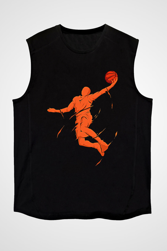 Lebron James Baskılı Unisex Siyah Kolsuz Tişört - Tshirt