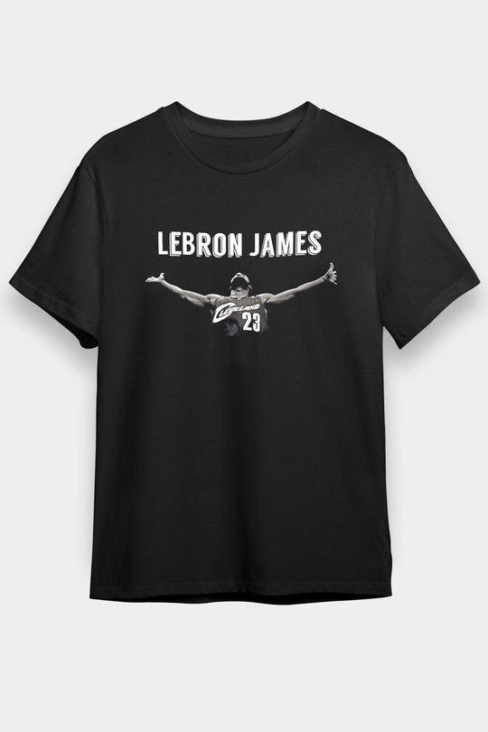 Lebron James Baskılı Unisex Siyah Tişört - Tshirt