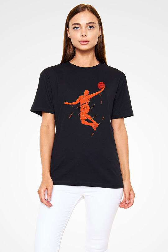 Lebron James Baskılı Unisex Siyah Tişört - Tshirt