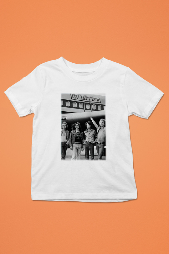Led Zeppelin Baskılı Beyaz Unisex Çocuk Tişört