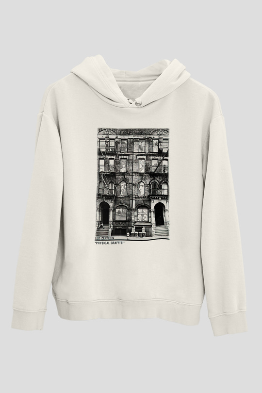 Led Zeppelin Beyaz Unisex Kapşonlu Sweatshirt