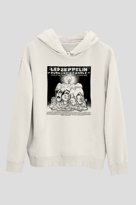 Led Zeppelin Beyaz Unisex Kapşonlu Sweatshirt