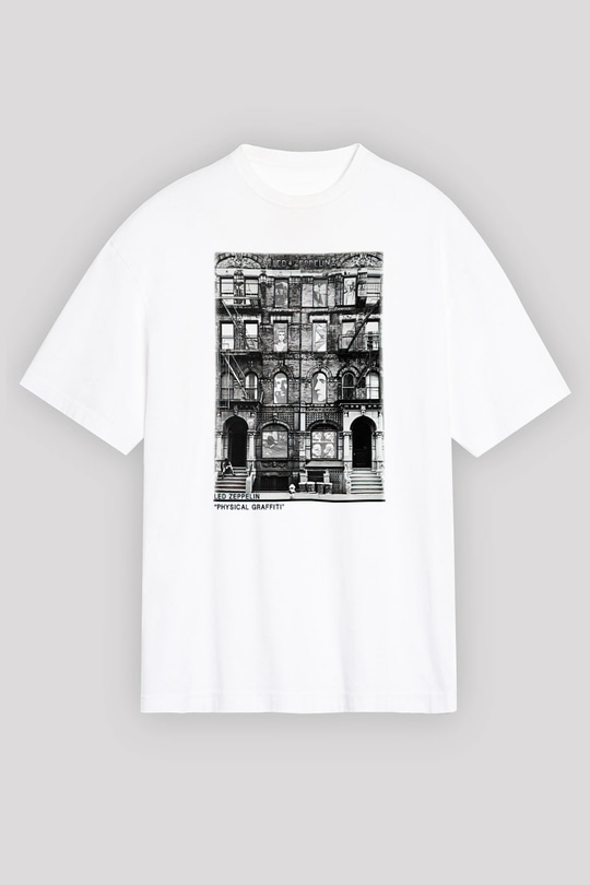 Led Zeppelin Beyaz Unisex Oversize Tişört T-Shirt