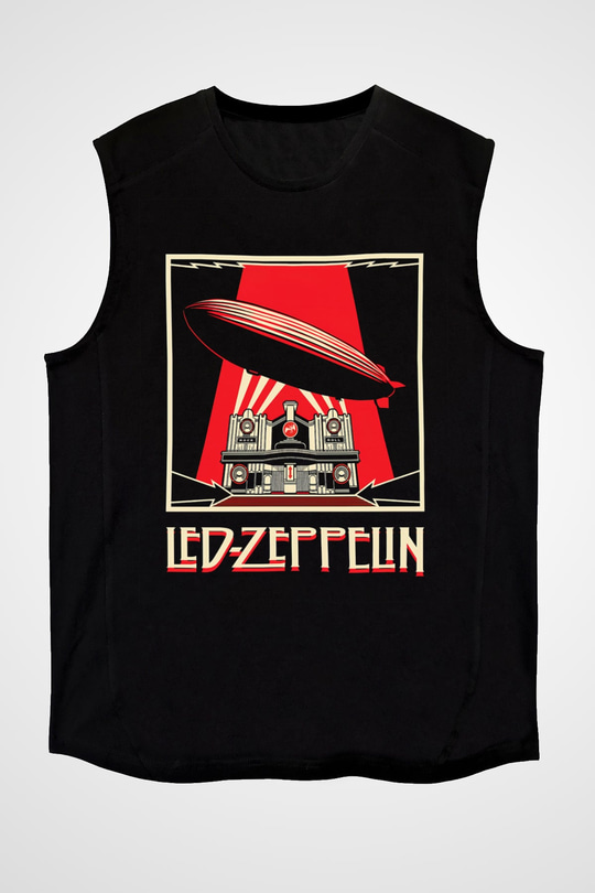 Led Zeppelin Siyah Unisex Kolsuz Tişört