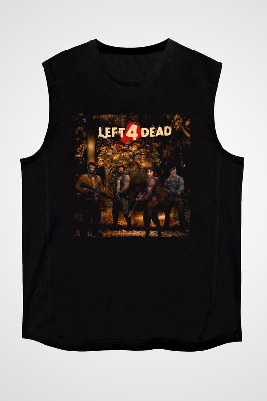 Left 4 Dead Siyah Unisex Kolsuz Tişört
