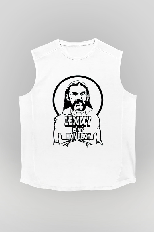 Lemmy Beyaz Unisex Kolsuz Tişört