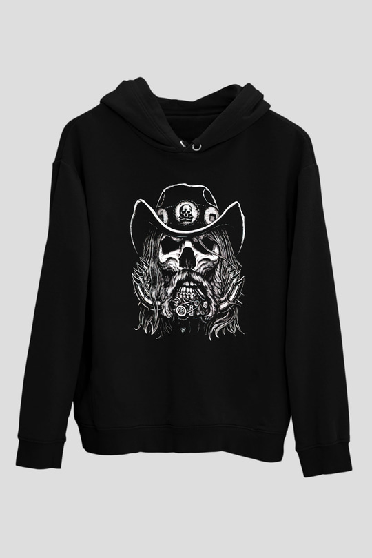 Lemmy Siyah Unisex Kapüşonlu Sweatshirt