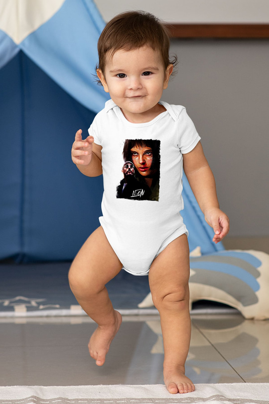 Leon Baskılı Beyaz Unisex Bebek Body - Zıbın