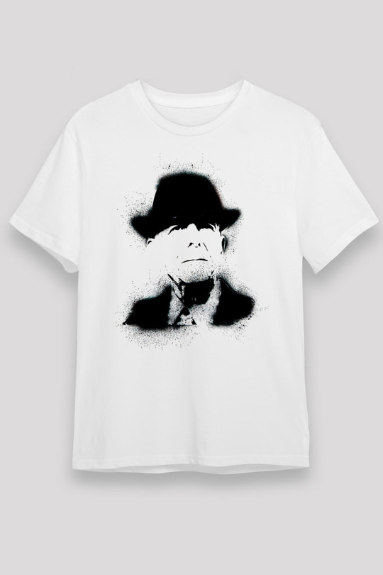 Leonard Cohen Baskılı Unisex Beyaz Tişört - Tshirt