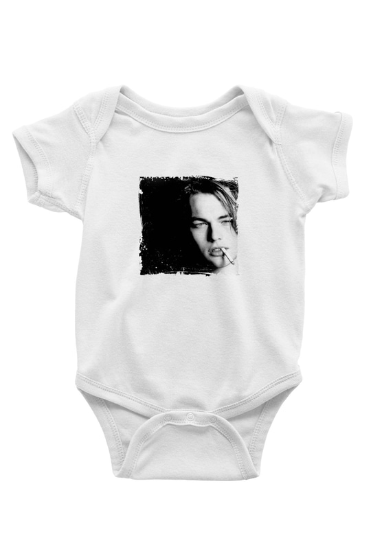 Leonardo DiCaprio Unisex Baskılı Beyaz Bebek Body - Zıbın