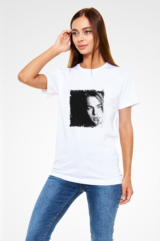 Leonardo DiCaprio Unisex Baskılı Beyaz Tişört