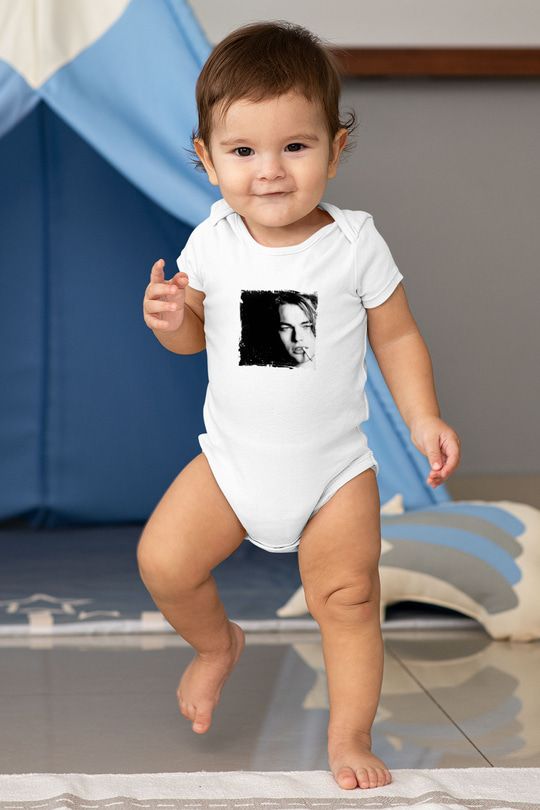 Leonardo DiCaprio Unisex Baskılı Beyaz Bebek Body - Zıbın