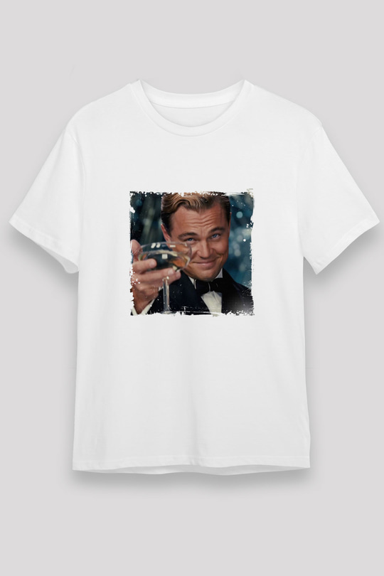 Leonardo DiCaprio Unisex Baskılı Beyaz Tişört