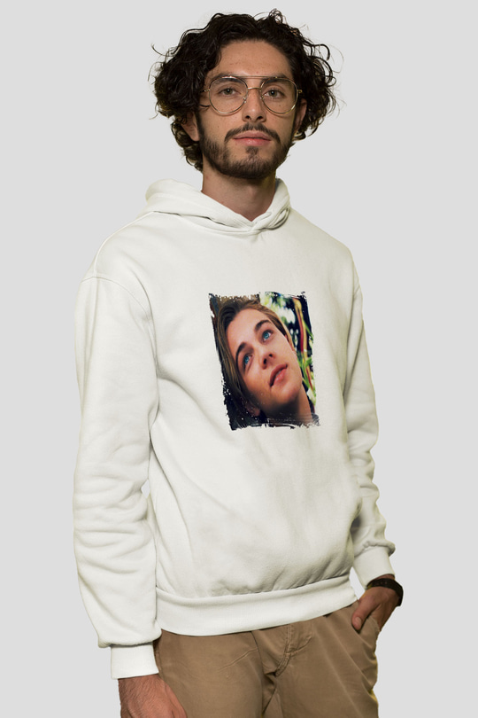 Leonardo DiCaprio Unisex Baskılı Beyaz Kapüşonlu Sweatshirt