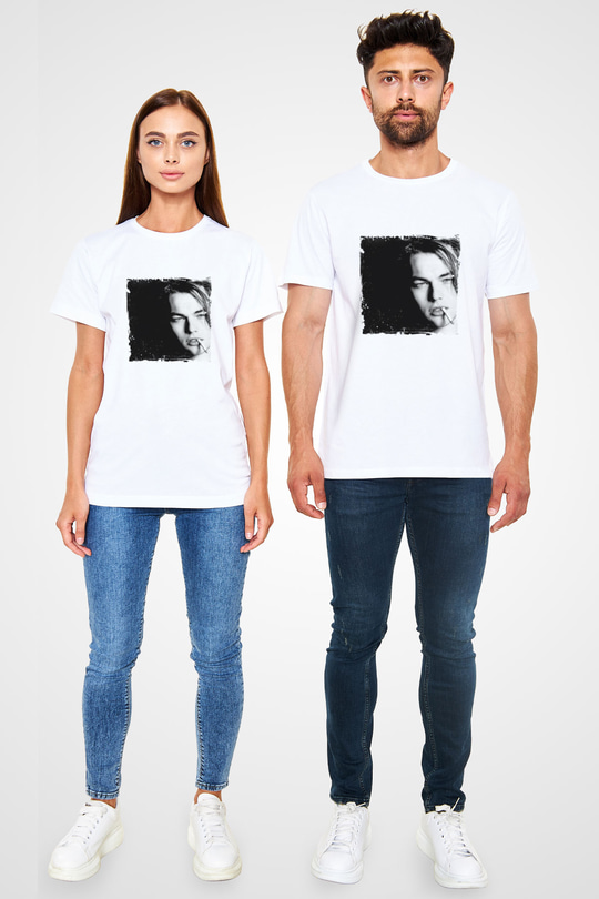 Leonardo DiCaprio Unisex Baskılı Beyaz Tişört