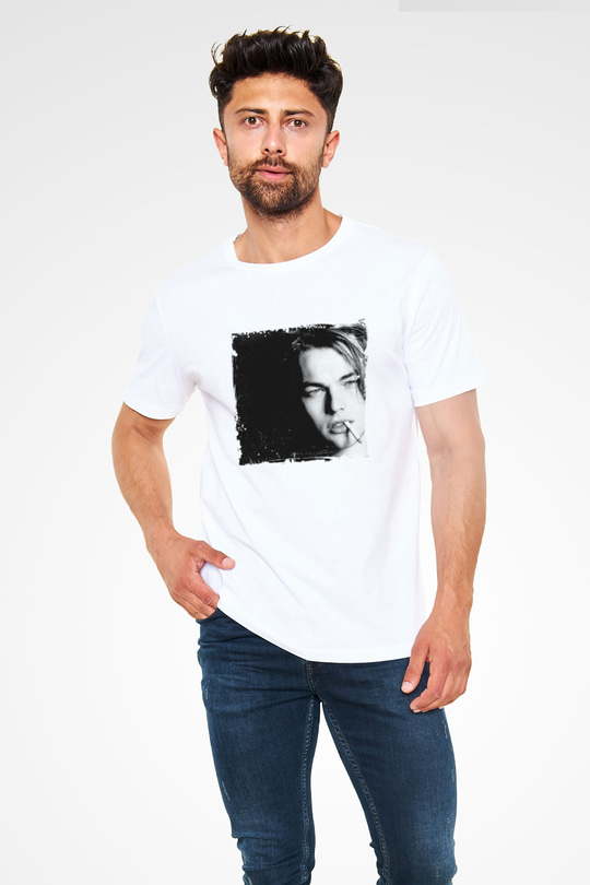 Leonardo DiCaprio Unisex Baskılı Beyaz Tişört