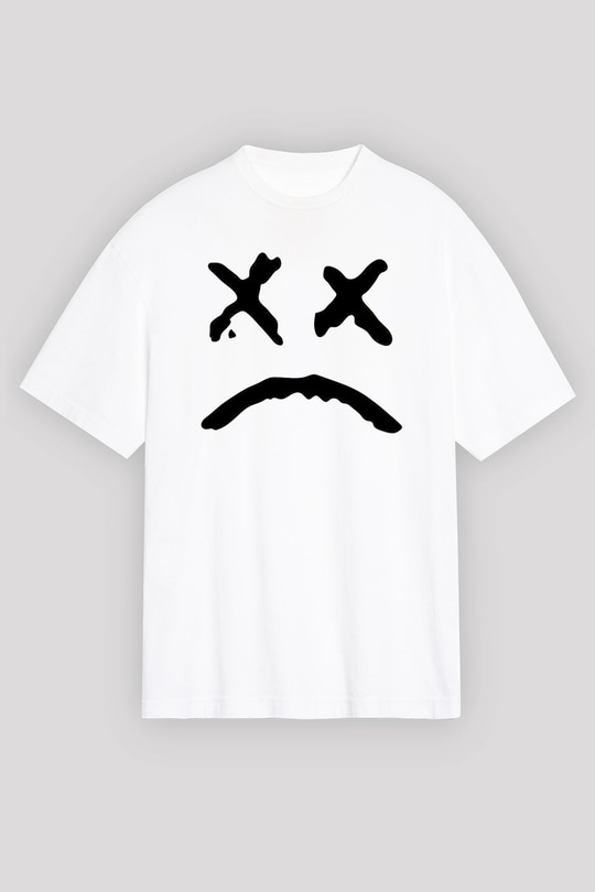 Lil Peep Baskılı Beyaz Unisex Oversize Tişört - Tshirt