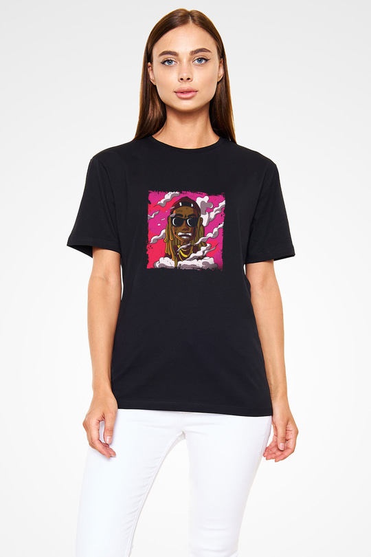 Lil Wayne Baskılı Unisex Siyah Tişört