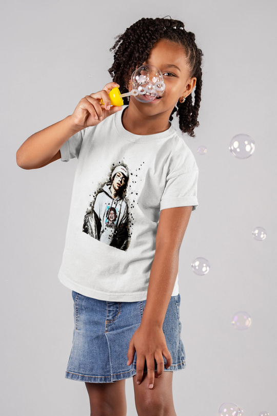 Lil Xan Baskılı Beyaz Unisex Beyaz Çocuk Tişört - Tshirt