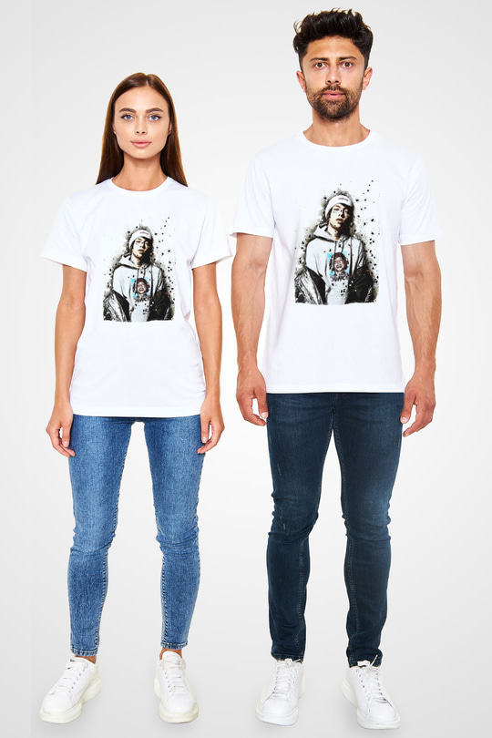 Lil Xan Baskılı Unisex Beyaz Tişört - Tshirt