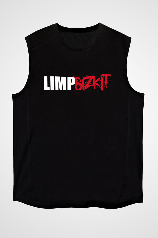 Limp Bizkit Baskılı Unisex Siyah Kolsuz Tişört - Tshirt