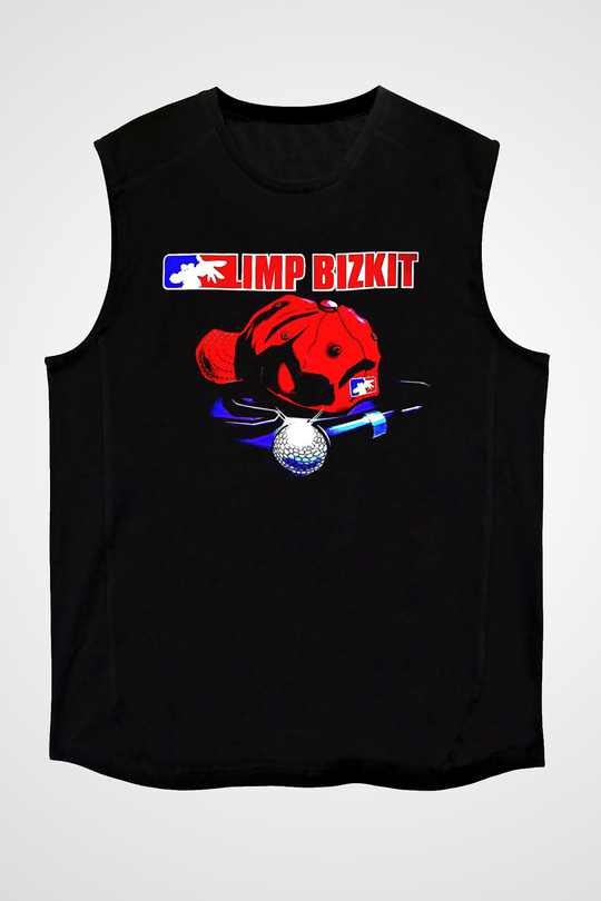 Limp Bizkit Baskılı Unisex Siyah Kolsuz Tişört - Tshirt