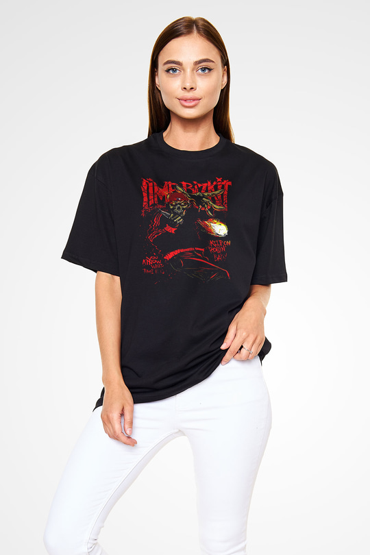 Limp Bizkit Baskılı Unisex Siyah Oversize Tişört - Tshirt