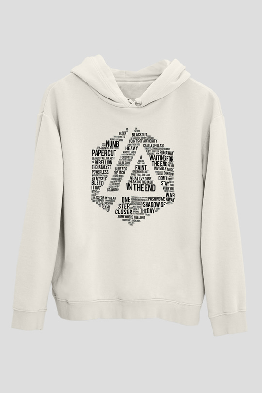 Linkin Park Beyaz Unisex Kapşonlu Sweatshirt