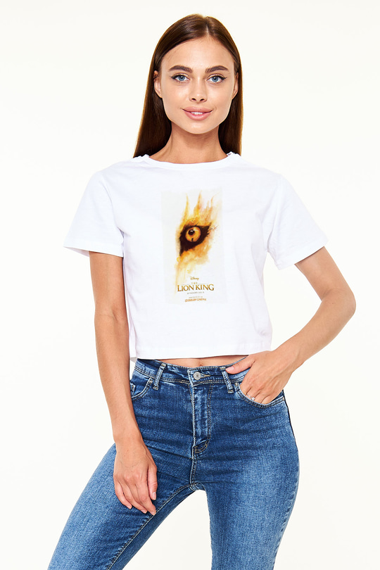 Lion King Beyaz  Crop Top Tişört