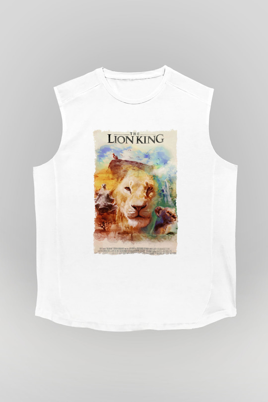 Lion King Beyaz Unisex Kolsuz Tişört