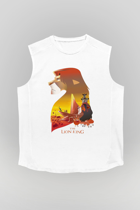 Lion King Beyaz Unisex Kolsuz Tişört