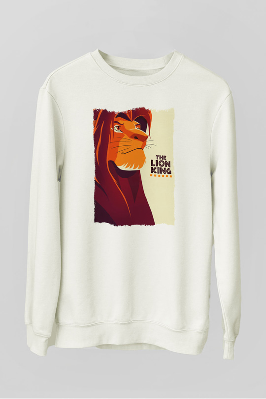 Lion King Beyaz Unisex Sweatshirt