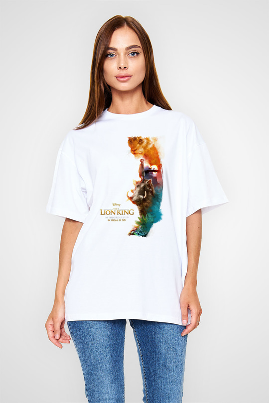 Lion King Beyaz Oversize Tişört Oversize T-shirt