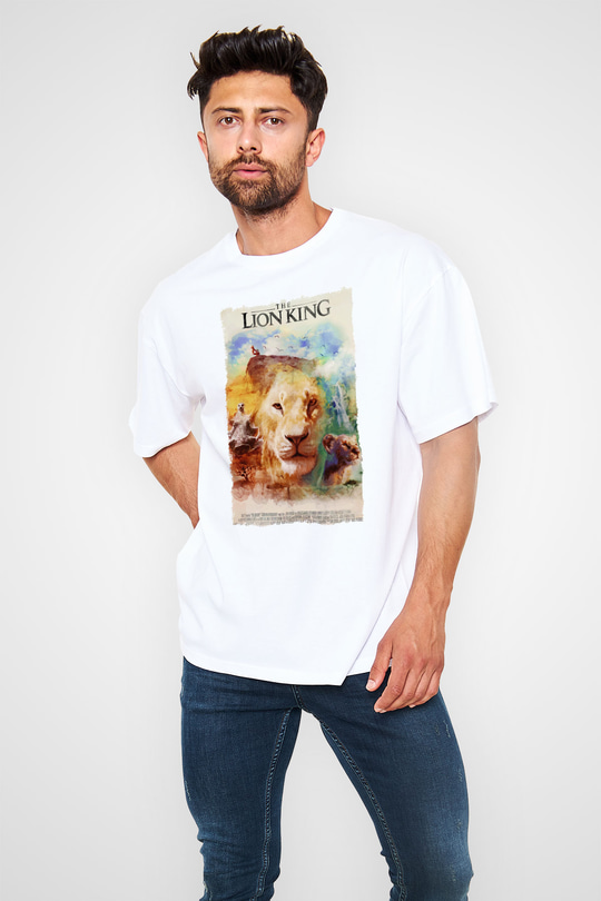 Lion King Beyaz Oversize Tişört Oversize T-shirt