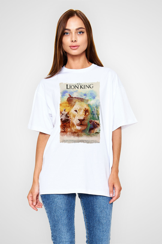 Lion King Beyaz Oversize Tişört Oversize T-shirt