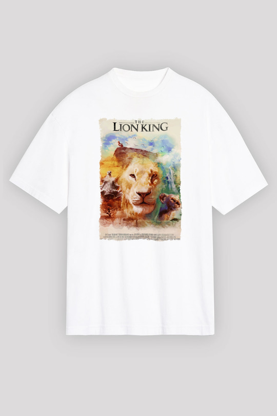 Lion King Beyaz Oversize Tişört Oversize T-shirt